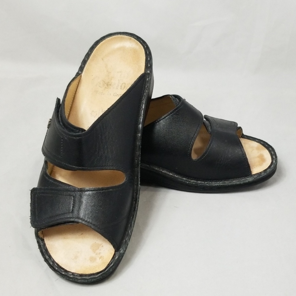 Finn Comfort Jamaica Black Slides Sandles US 6